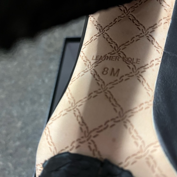 LAMB Black Leather Snake Platform High Heel Chunky Peep Toe Sexy Pump 8 - Picture 9 of 10